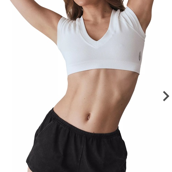 NWT Free People Movement Mainstream Baby Tee Bra in White - Picture 5 of 9